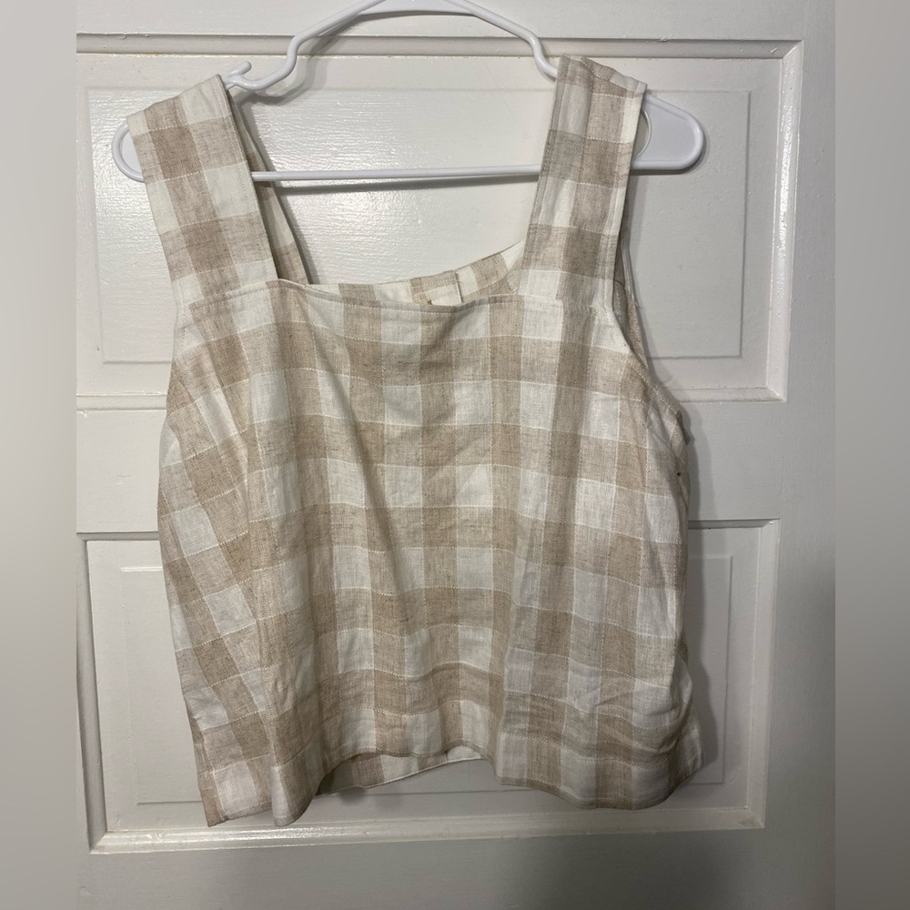 Madewell Linen Crop Button back sz 12